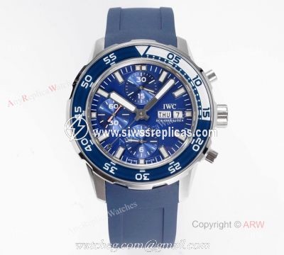 Best Replica IWC Aquatimer Chronograph Blue Watch with Swiss Asia 7750