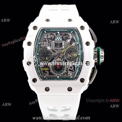 KV Factory Knockoff Richard Mille RM011-03 White Ceramic Automatic Watch