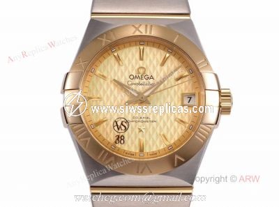(VS) Swiss Replica Omega Constellation Gold Face Mens Watch New Dial