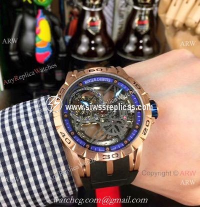 Roger Dubuis Excalibur Spider Rose Gold Skeleton Watches Replica