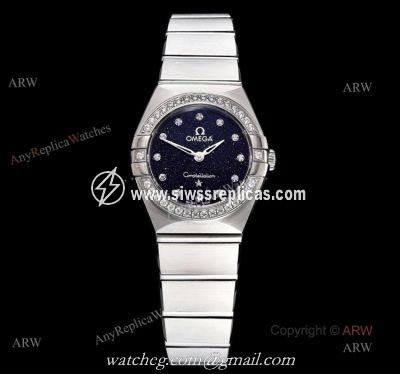 GF Factory Omega Constellation Quartz 25mm Swiss Made Copy Watch With Aventurine Dial