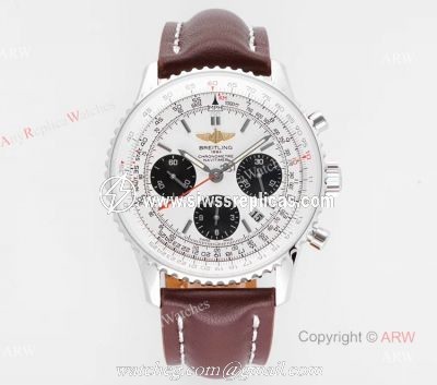 BLS Factory New Replica Breitling Navitimer B01 White Chronograph Watch For Men