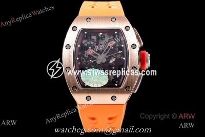 KV Factory Knockoff Richard Mille RM 011 Rose Gold Red Demon Flyback Chronograph Watch
