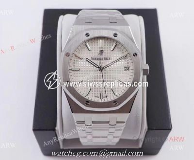 OM Factory New Upgraded Swiss Knockoff Audemars Piguet Royal Oak Silver Dial Mens Watch