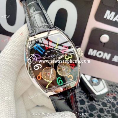 Copy Franck Muller Cintree Curvex Double Flying Tourbillon Black Dial Watches
