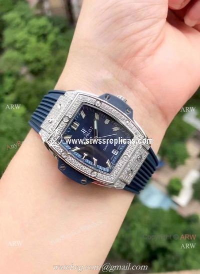 Copy Hublot Spirit of Big Bang Womens Watches Stainless Steel Diamond Case