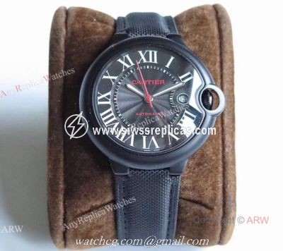 TW Factory Cartier Ballon Bleu Replica 42mm All Black Watch