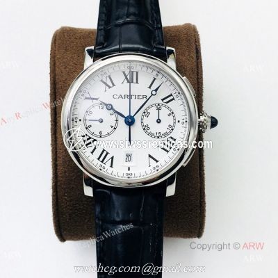 (GZF) 1:1 Cartier Watch Copy Rotonde De Cartier Stainless Steel Chronograph Watch