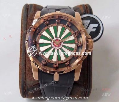 ZF Factory Roger Dubuis Knights Of The Round Table Replica Rose Gold Watch 45mm