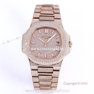 5719 Patek Philippe Nautilus Bust Down Rose Gold Replica Watch 40mm