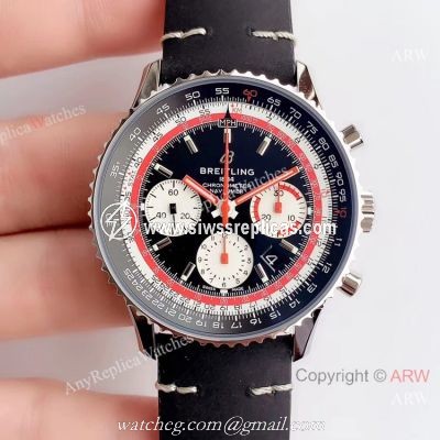 Swiss Replica Breitling Navitimer B01 Swissair Limited Edition A7750 Watch SS Black Dial