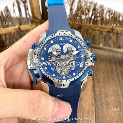 Knockoff Hublot Big Bang Perpetual Calendar Automatic Watch SS Case Blue Dial