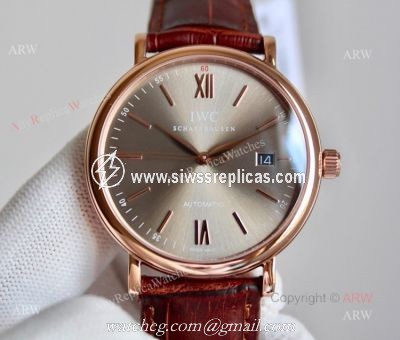 High Quality Replica Rose Gold IWC Portofino Automatic Watch For Men