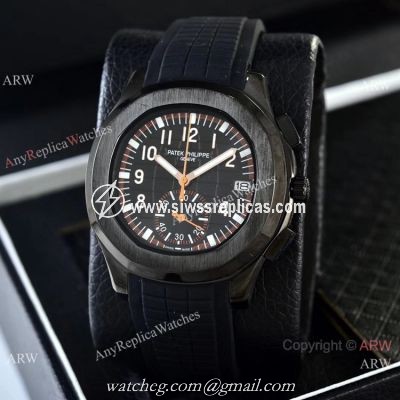 Best Clone Patek Philippe Aquanaut VK Quartz Watches Solid Black