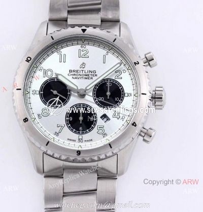 2021 New! Clone Breitling Premier B01 7750 Chronograph Watch White Panda Dial