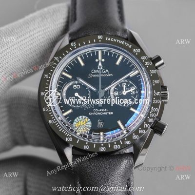 JH Omega Speedmaster Chronograph Swiss 9300 Watch Black Ceramic
