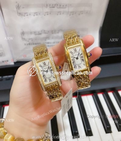 2020 NEW! Cartier Tank AmEricaine Yellow Gold Quartz Watch