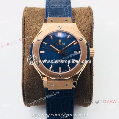 AAA Swiss Copy Hublot Classic Fusion 38 mm Women Watches Rose Gold Case