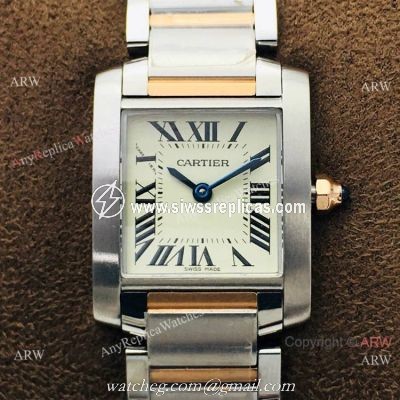 Super Replica Cartier Tank Francaise CC708177 Watch 2 Tone Rose Gold Lady