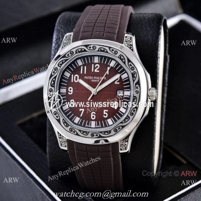 Clone Patek Philippe Aquanaut Silver Engraving Watches Vintage Style