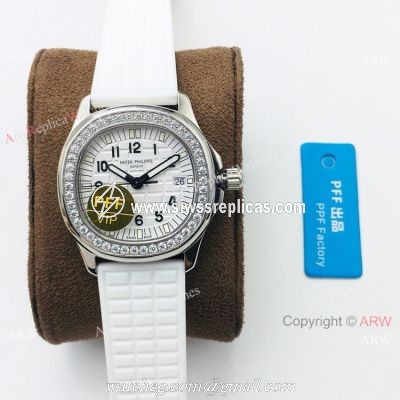 PFF Factory Patek Aquanaut Luce Quartz Watch Diamond Bezel Rubber Strap