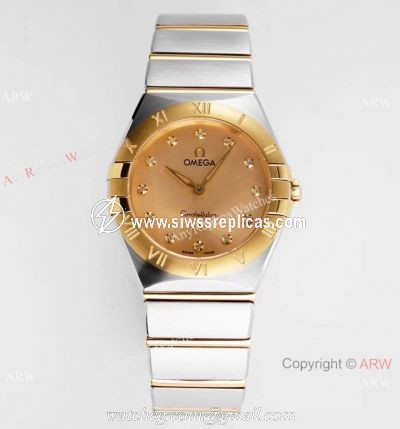 NEW! Swiss Copy Omega Constellation 2-Tone Watch 28mm Quartz