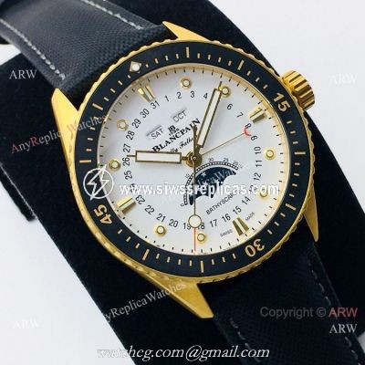 2020 New! Swiss Grade Copy Blancpain Fifty Fathoms Bathyscaphe Watch White Dial
