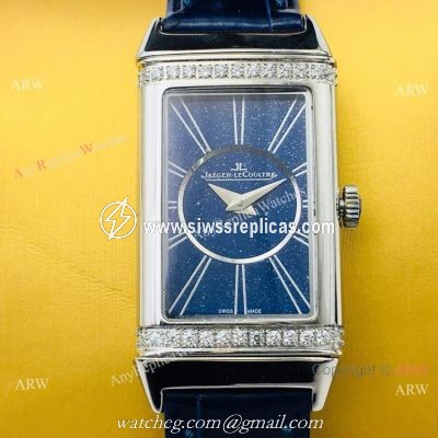 2020 Swiss Grade Jaeger-LeCoultre Reverso Duetto Watch Blue Diamond