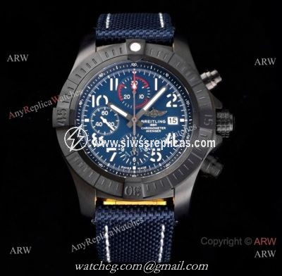 Swiss Copy Breitling Super Avenger II 7750 Black and Blue Dial Watch 2021 New!