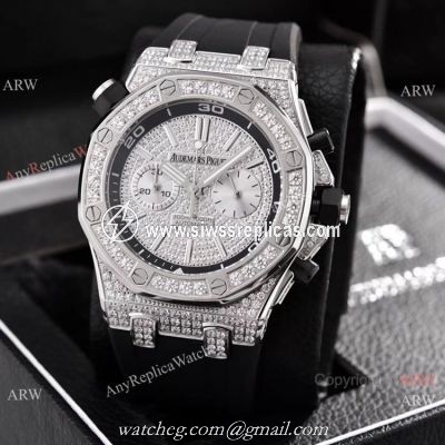 Audemars Piguet Royal Oak Offshore Diver Iced Out Watches Rubber Strap