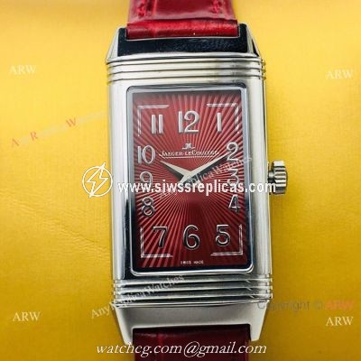 Swiss Copy Jaeger-LeCoultre Reverso Duetto Quartz Watch Lady Size Rose Red Face