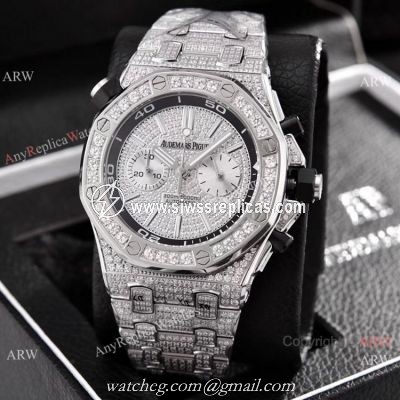 Copy Audemars Piguet Royal Oak Offshore Diver Iced Out Diamond Watches 43mm