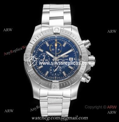 Swiss Copy Breitling Super Avenger II 7750 Stainless steel Blue Dial Watch New!