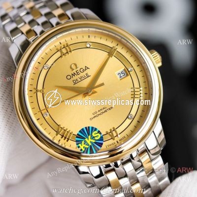 New Copy Omega De Ville Prestige Two Tone Gold Watches