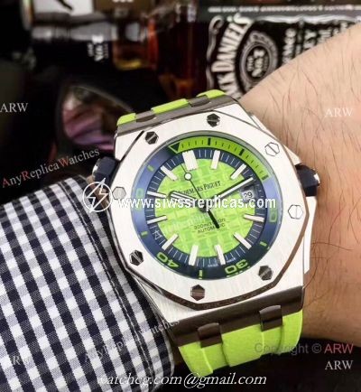 Replica Audemars Piguet Royal Oak Offshore Diver Watches Green Dial