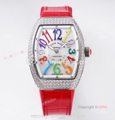 High Quality Replica Franck Muller Vanguard Color Dreams Women Watch With Diamonds