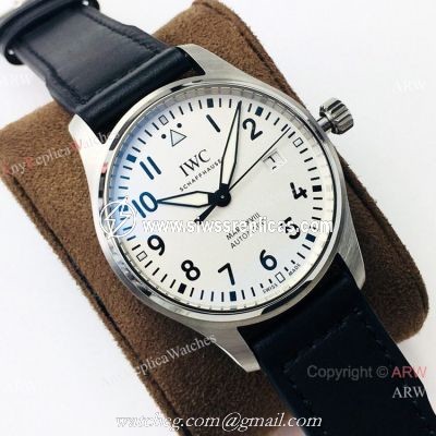 Swiss Replica IWC Pilots Mark XVIII White Dial Men Watch ETA2892
