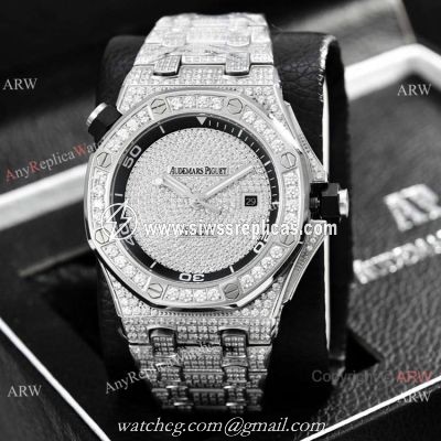 Clone Audemars Piguet Iced Out Full Diamond Watches Stainless Steel