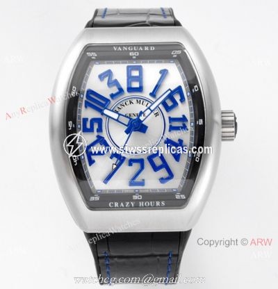 ABF Super Clone Franck Muller Vanguard V45 Crazy Hour Watch Blue Markers