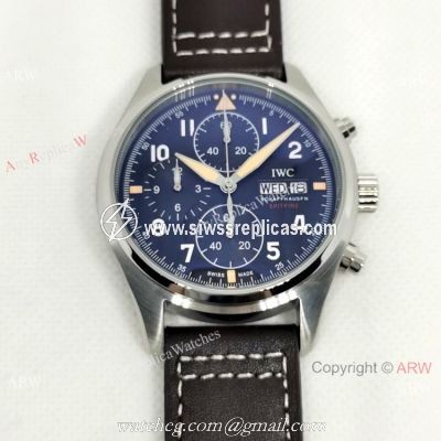 New Style IWC Big Pilot Spitfire Chronograph Watch Black Dial