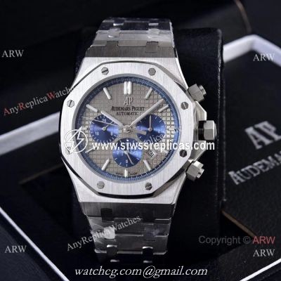 Knockoff Audemars Piguet Royal Oak 41mm Wrist Silver Steel Blue Sub-dials