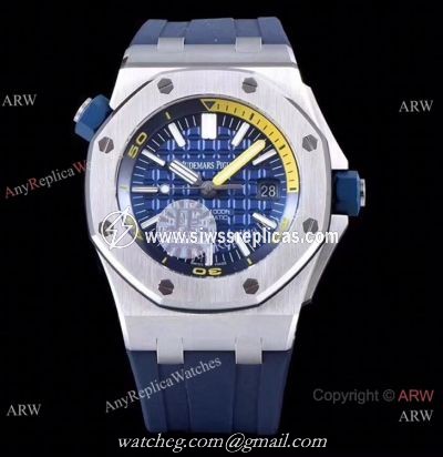 JF Factory V8 1:1 Best Audemars Piguet Divers Copy Watch Blue Dial
