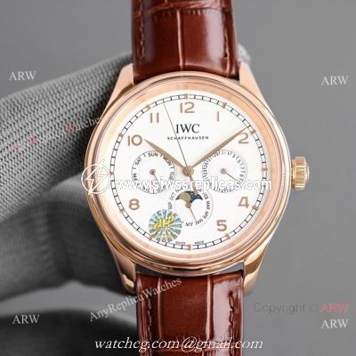 Swiss Replica IWC Portugieser Perpetual Calendar Rose Gold Watch 2020 New