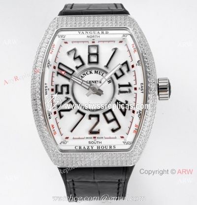 ABF Franck Muller Vanguard V45 Iced Out Diamond Watch with Crazy Hour