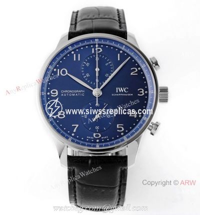 New! Swiss Replica IWC Schaffhausen Portugieser Chronograph Watch Blue Dial