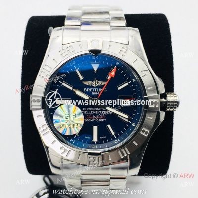 1-1 Best Replica GF Factory V3 Breitling Avenger II GMT Watch Dark Blue Dial