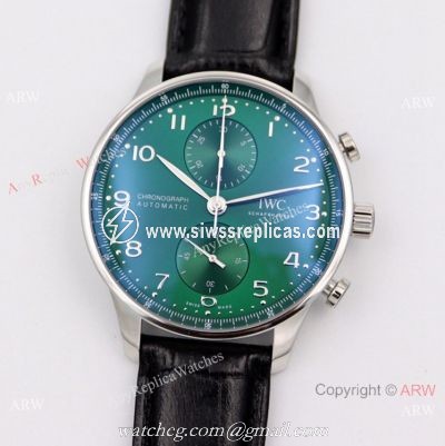 Swiss Replica IWC Schaffhausen Portugieser Green Dial Men Watch ZF Factory