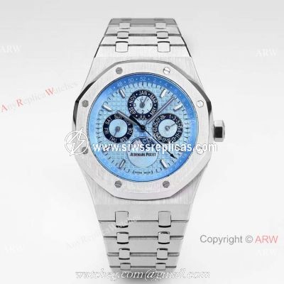2021 New Swiss Copy Audemars Piguet Perpetual Calendar BF Cal.5134 Iced Blue Dial Watch 41mm