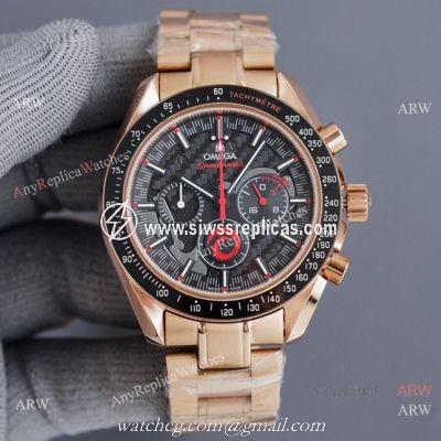 New Replica Omega Speedmaster Moonwatch Rose Gold Chronograph