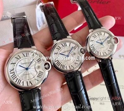 AAA Replica Ballon Bleu Cartier Watch Leather Strap Automatic Movement